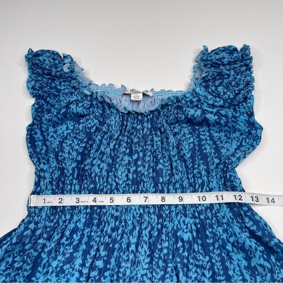 Y2K Babydoll Top Tank Silk Fairy Cottagecore Whimsigoth Romantic Milkmaid Blue - Picture 9 of 14